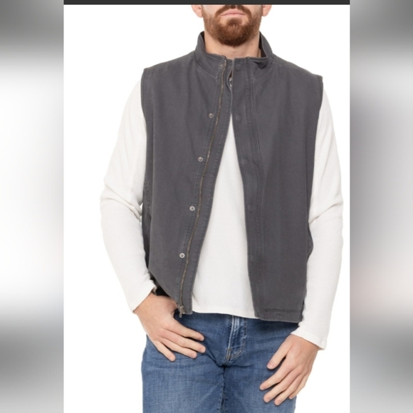 Men's Brown Cotton  Heavy Duty  Vest Large With Pockets - Picture 1 of 16